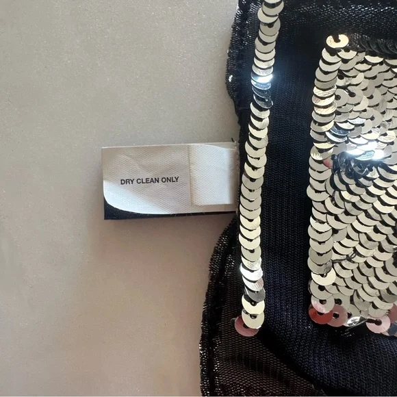 New without tags ~Vtg GAP Black and Silver Sequin Scarf - Picture 6 of 12